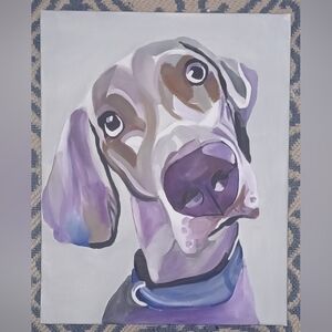 Abstract Dog Portrait Canvas Art Original Acrylic